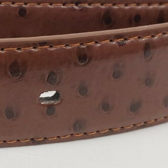 Mens Leather 52" Non Reversible Ostrich 1.25" Belt - Picture 3 of 9